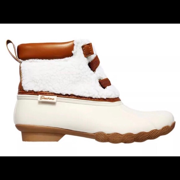 🔥Skechers Pond Sherpa Duck Waterproof Boots Women's Winter - Picture 1 of 9